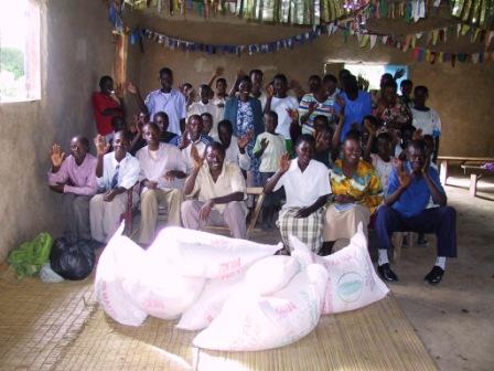 Food distribution through churches around Kibaale